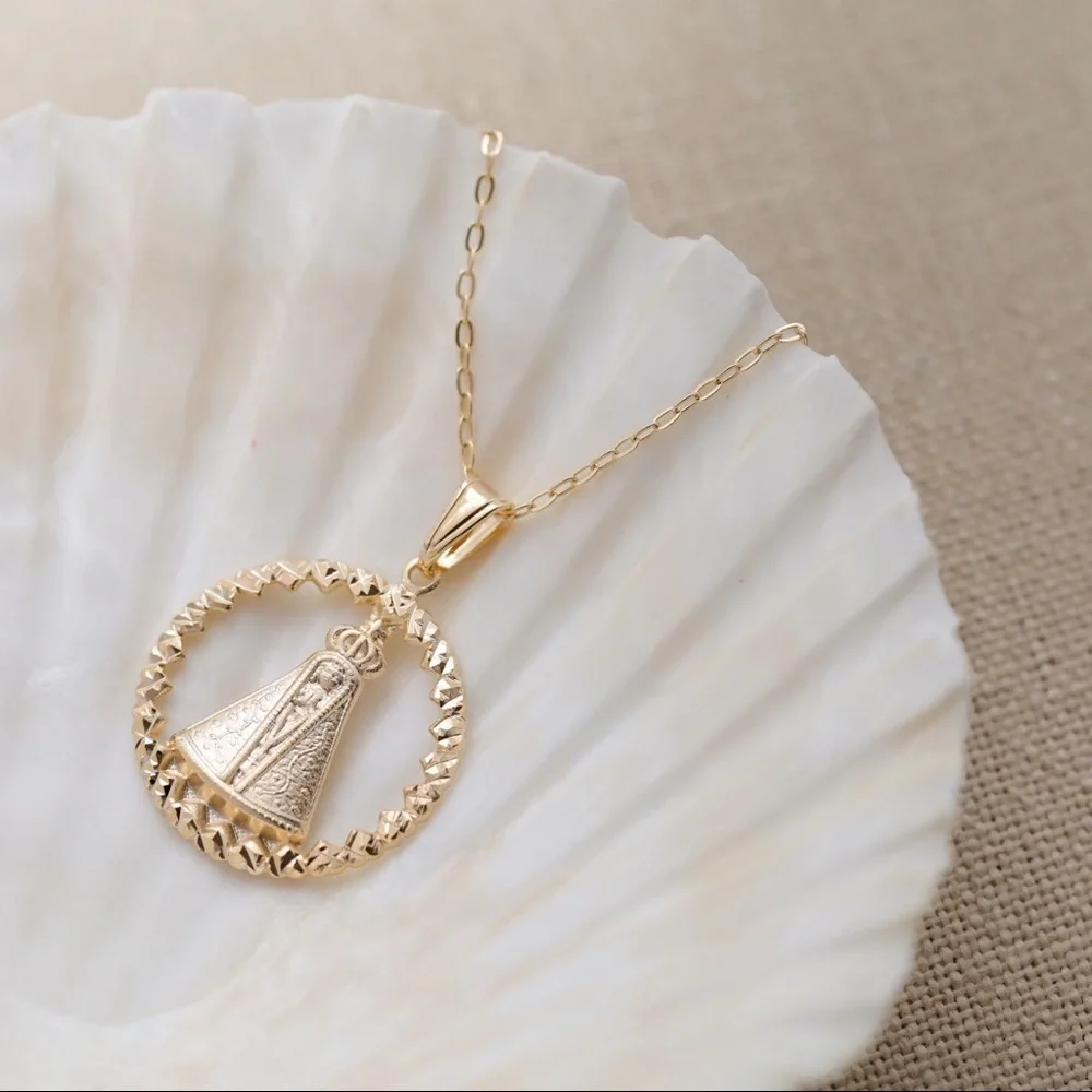 Virgin Mary Crown Necklace | 18k Gold Filled